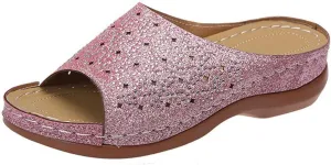 Ladmiple Sandals Women Dressy Summer Flat Flip Flops Orthopedic Sandals Walking Slip On Orthotic Slides with Arch Support
