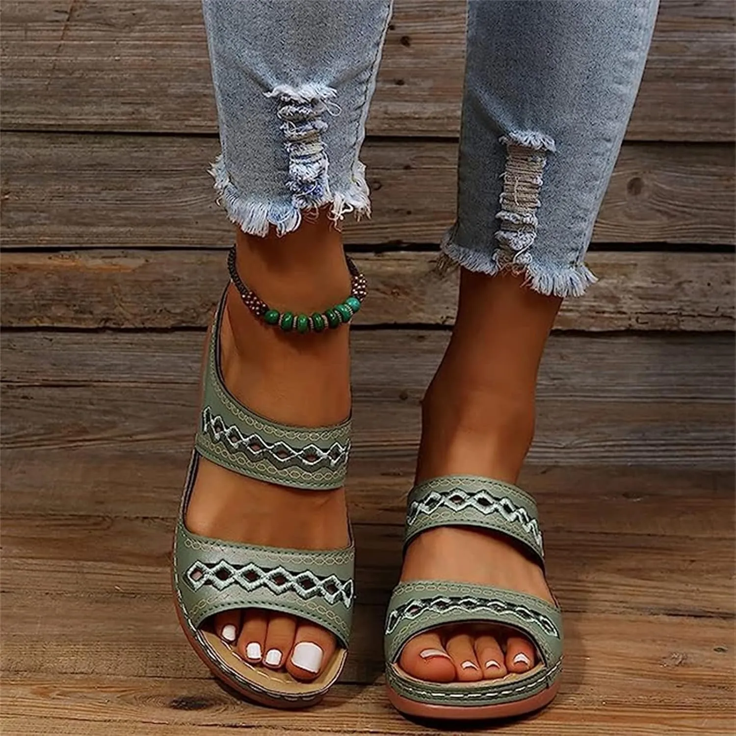 Ladmiple Summer Sandals For Women 2024 Trendy Orthotic Slides Comfortable Orthopedic Slippers Flip Flops with Arch Support