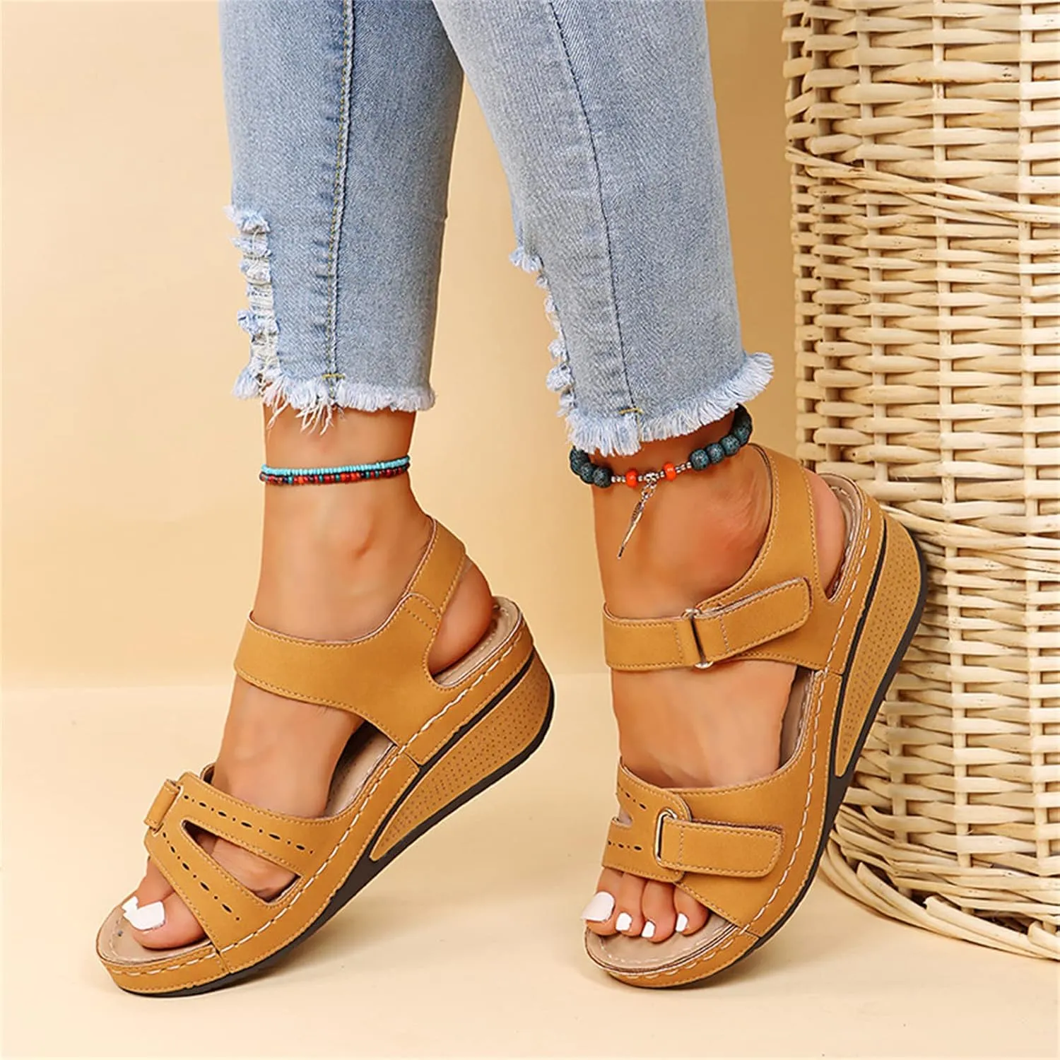 Ladmiple Women's Sandals Comfortable Dressy Orthotic Slides Walking Orthopedic Flip Flops Summer Shoes with Arch Support 2024