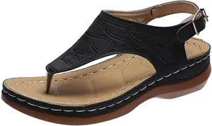 Ladmiple Womens Sandals Comfortable Summer Causal Flip Flops Arch Support Beach Roman Outdoor Open Toe Orthopedic Sandal