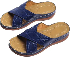Ladmiple Womens Sandals Comfortable Walking Open Toe Arch Support Orthotic Slides Dressy Summer Orthopedic Flip Flops 2024