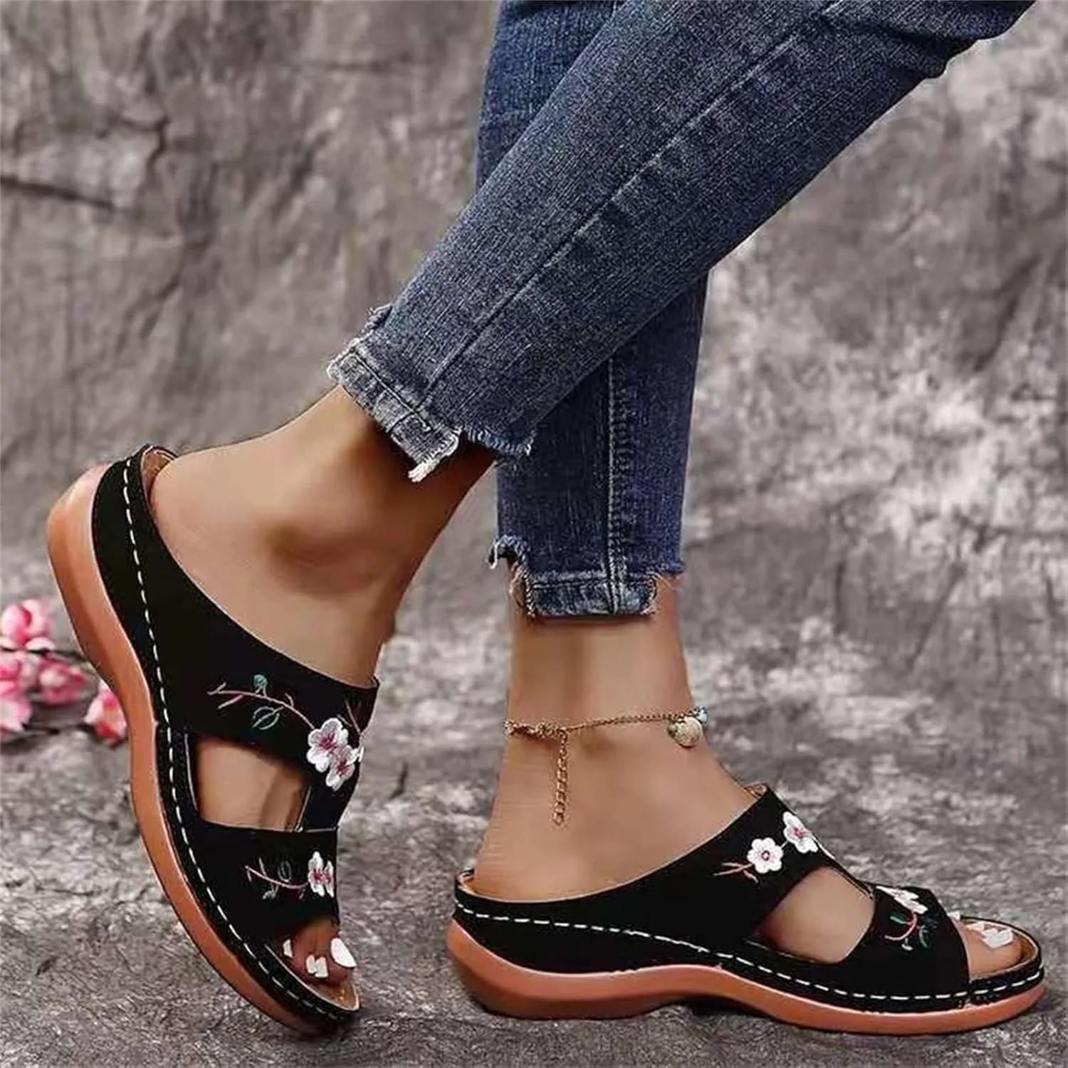 Ladmiple Womens Sandals For Plantar Fasciitis Support Comfort Orthotic Walking Slides Dressy Summer Orthopedic Flip Flops