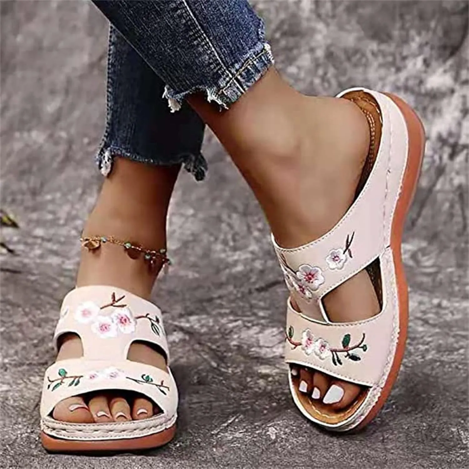 Ladmiple Womens Sandals For Plantar Fasciitis Support Comfort Orthotic Walking Slides Dressy Summer Orthopedic Flip Flops
