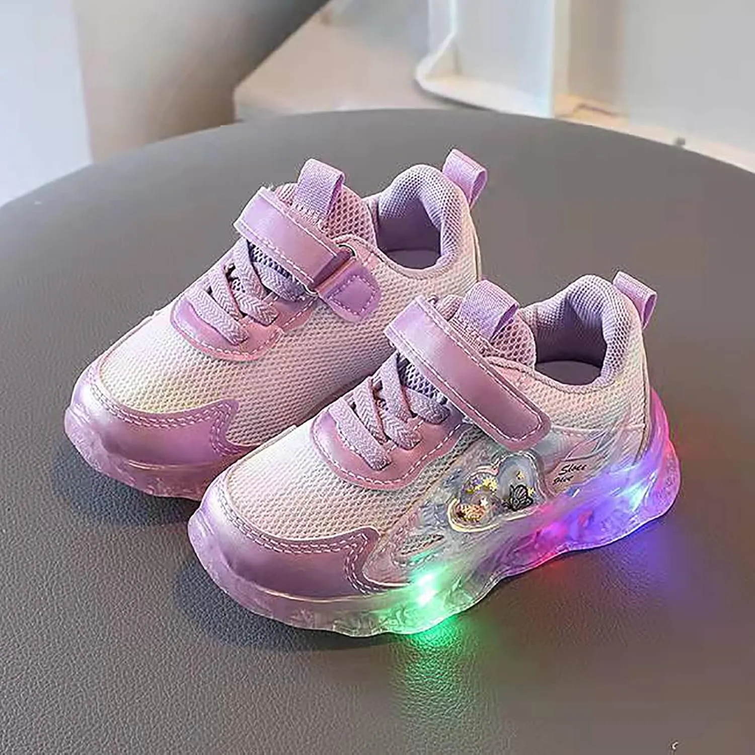 Light Up Shoes for Girls, Toddler Cute Fashion Flashing Running Athletic Sneakers Cute Wedge Sneaker for Girls