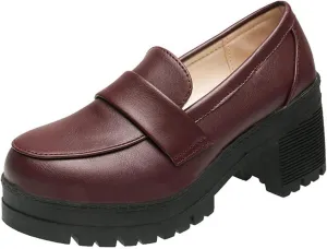 Loafers for Women Harajuku Style Platform Loafers for High School Girls Trendy Heeled Shoes for Women