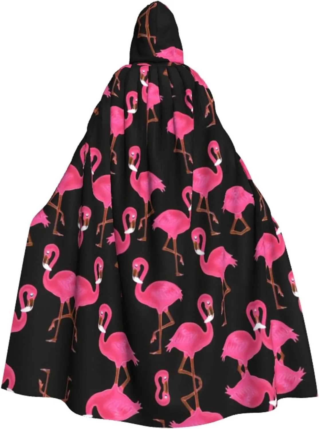 Lovely Pink Flamingos Cape Cloak Adults Hooded Cloak For Women Men Halloween Costumes Christmas Cosplay