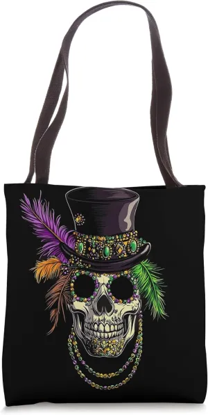 Mardi Gras - Skull Top Hat New Orleans Witch Doctor Voodoo Tote Bag