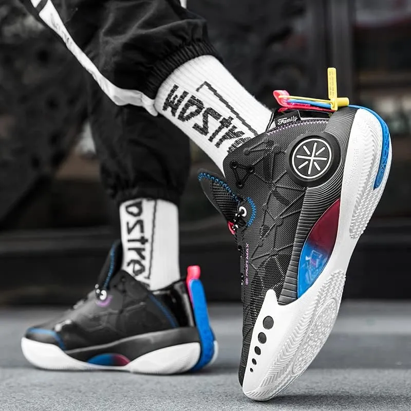 Mens Basketball Shoes Lightweight Breathable Non Slip Outdoor High Top Sneakers Cushioning Workout Boots for Fitness Streetball Shoe Sports Shoe for Running Walking