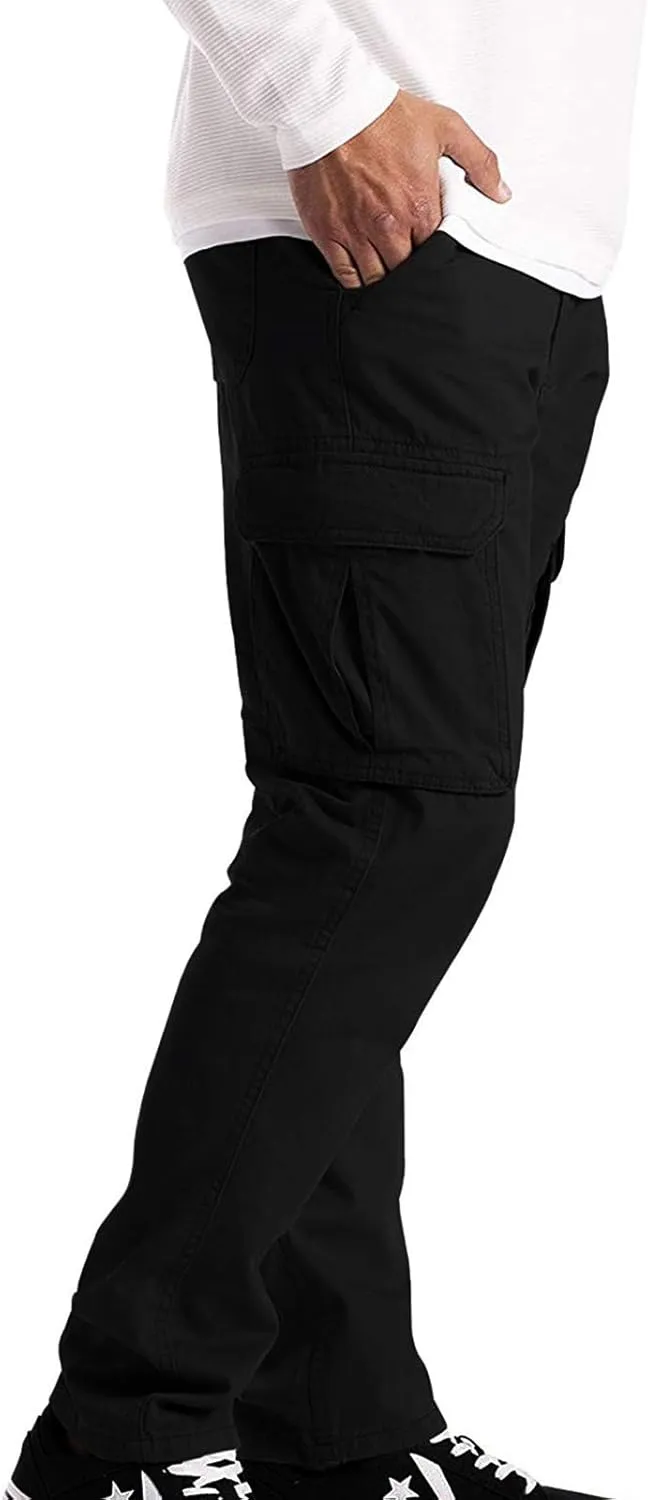 Men's Cargo Sweatpants Lightweight Drawstring Casual Joggers Loose Open Bottom Athletic Pants for Men with Pockets