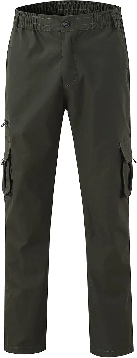 Men's Cargo Sweatpants Lightweight Drawstring Casual Joggers Loose Open Bottom Athletic Pants for Men with Pockets