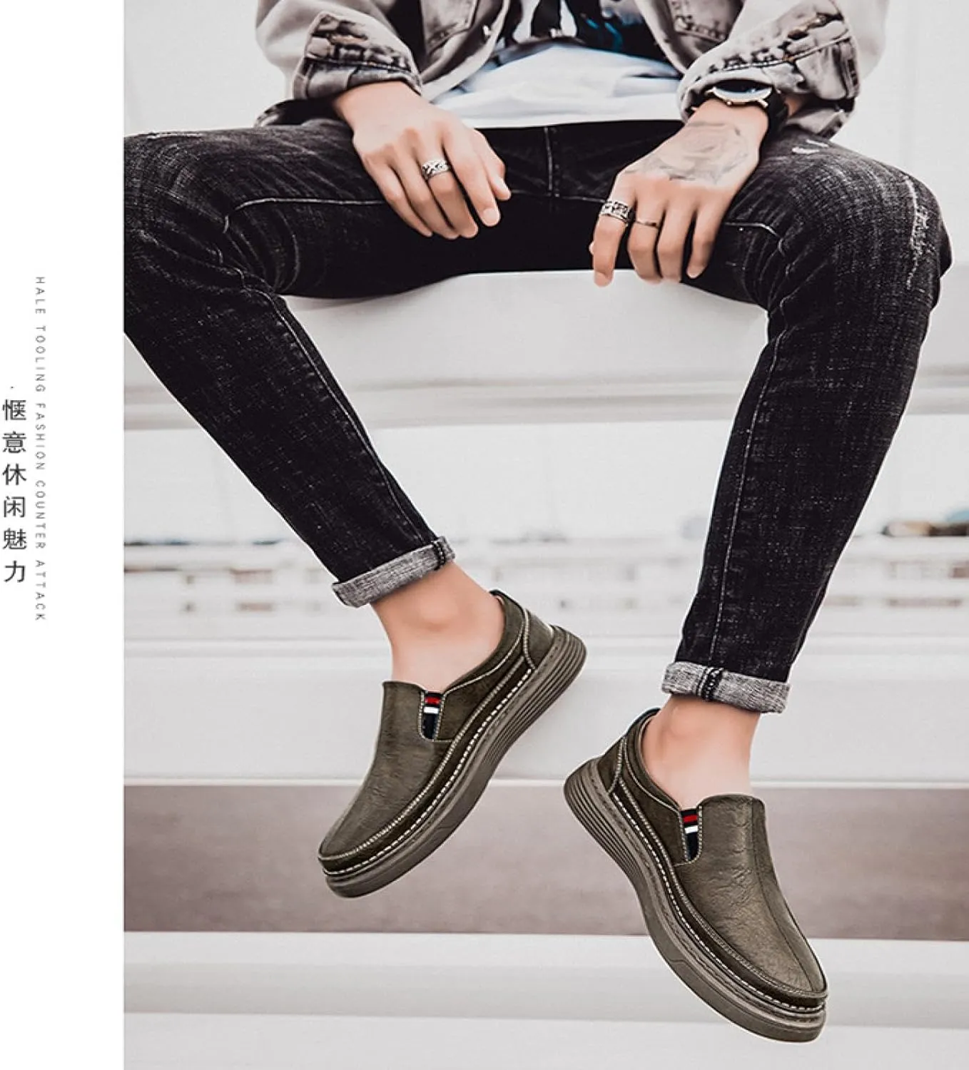 Men's Casual Skates, Men's Comfortable Walking Shoes, Lightweight Office Driving Dress Shoes