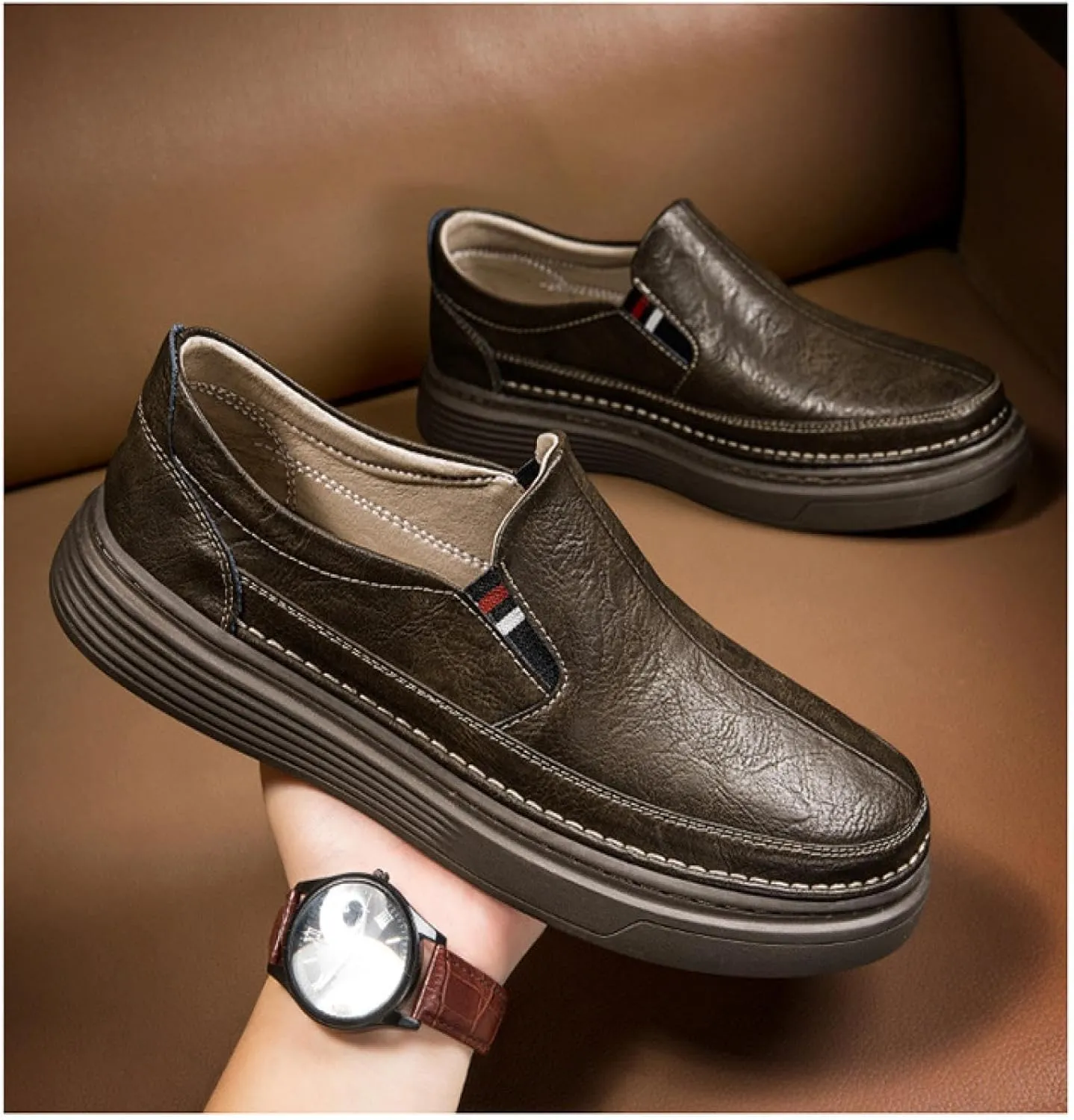 Men's Casual Skates, Men's Comfortable Walking Shoes, Lightweight Office Driving Dress Shoes