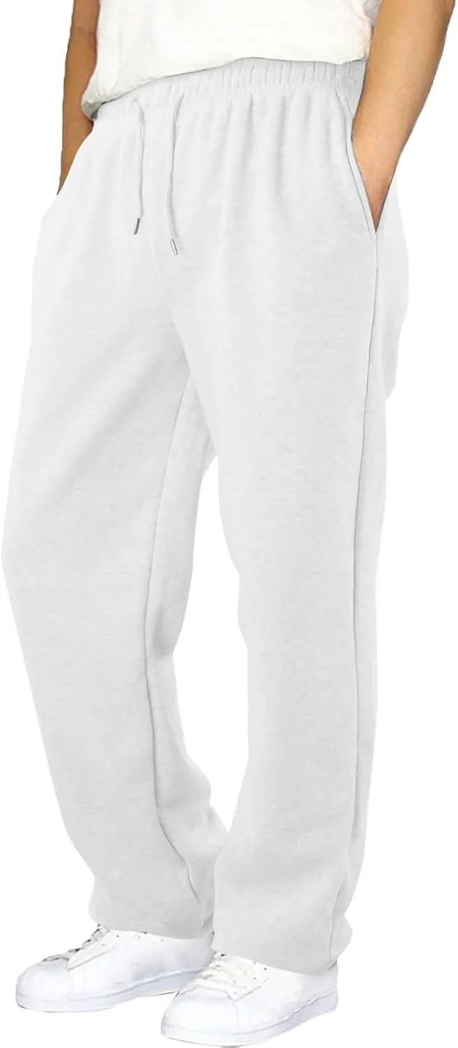 Men's Cotton Casual Pants, Elastic Waist Bottom Sweatpants, Workout High Waist Lightweight Drawstring Summer Yoga Pants