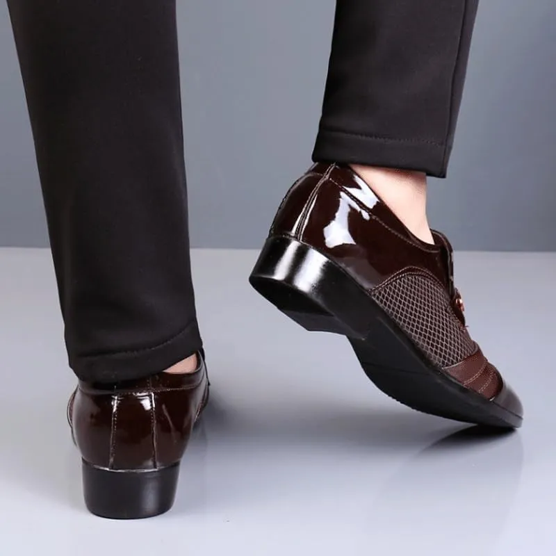 Men's Fashion Orthopedic Shoes Fashion Square Toe Lace Up Lug Sole Business Office Shoes Comfortable Dress Shoes