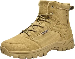 Men's Hiking Boots 6 Inches Tactical Work Boot Lightweight Suede Leather Military Combat Motorcycle Boots
