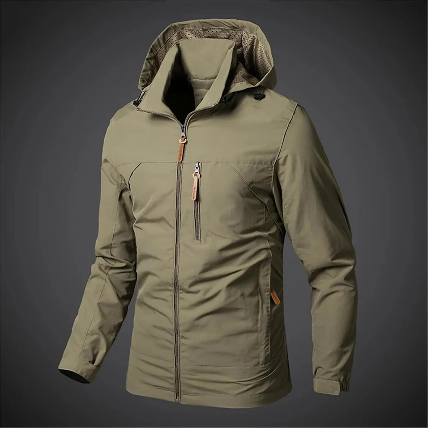 Men's Lightweight Jacket Hooded Outdoor Hiking Windbreaker Jackets Casual Hoodies with Zip Pockets for Big Tall Men