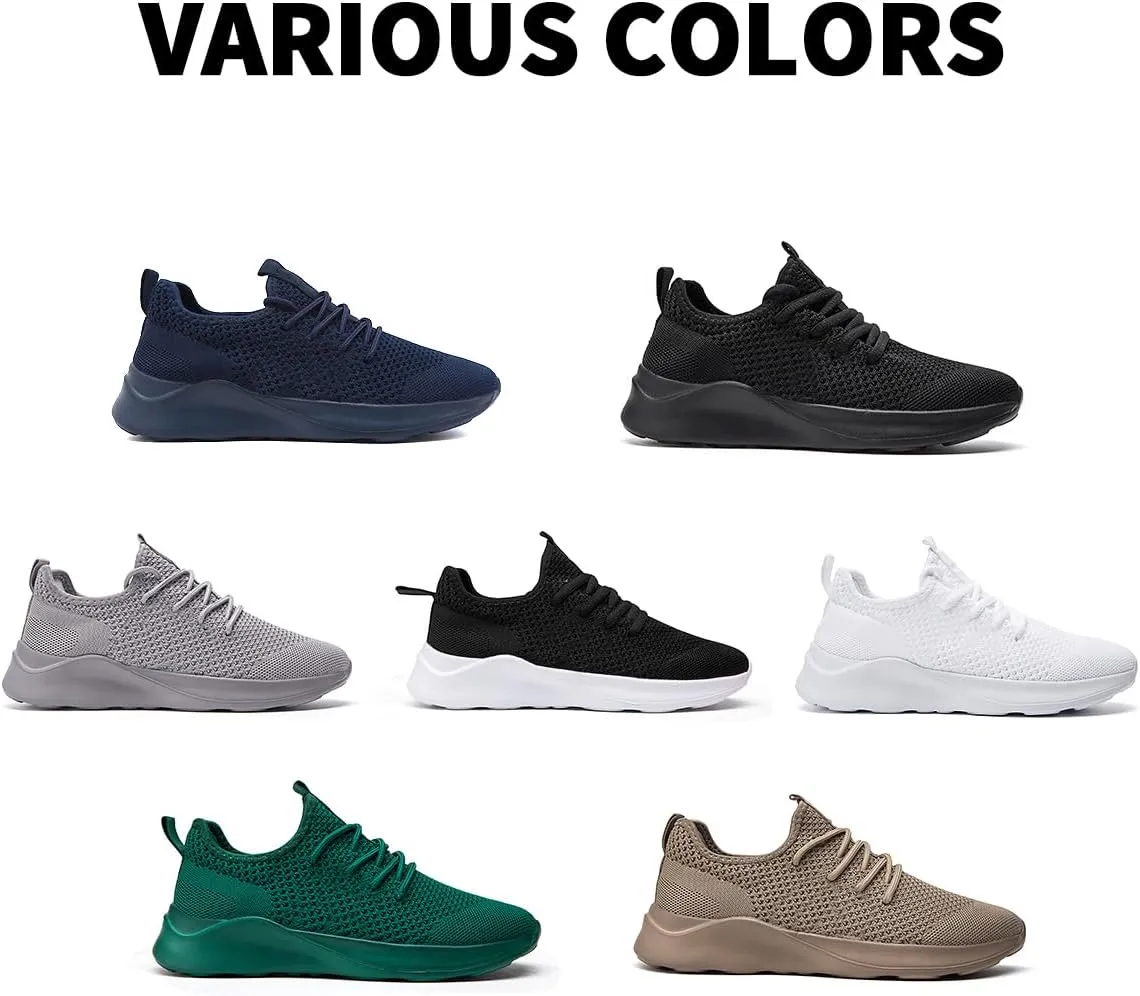 Mens Slip On Sport Running Walking Sneakers Non Slip Lightweight Breathable Knitted mesh Shoes Outdoor Working Casual for Men