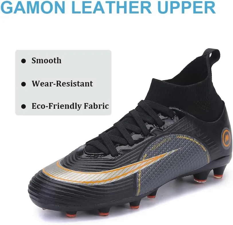 Men's Soccer Cleats Shoes High Top TF/FG Professional Spikes Football Shoes Youth Indoor Outdoor Turf Ground Football Cleats for Boys