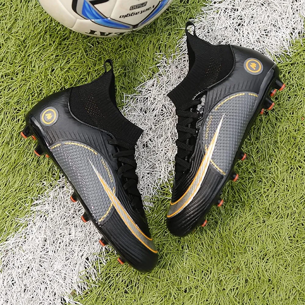 Men's Soccer Cleats Shoes High Top TF/FG Professional Spikes Football Shoes Youth Indoor Outdoor Turf Ground Football Cleats for Boys