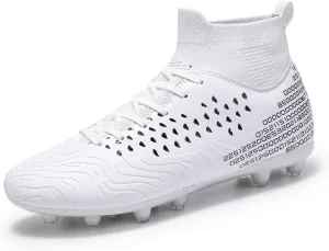 Men's Soccer Shoes Football Cleats High-Tops Lace-Up Non-Slip Spikes AG/FG Sports Athletic Futsal Rugby Baseball Lacrosse Sneaker Shoes Size 4.5-14