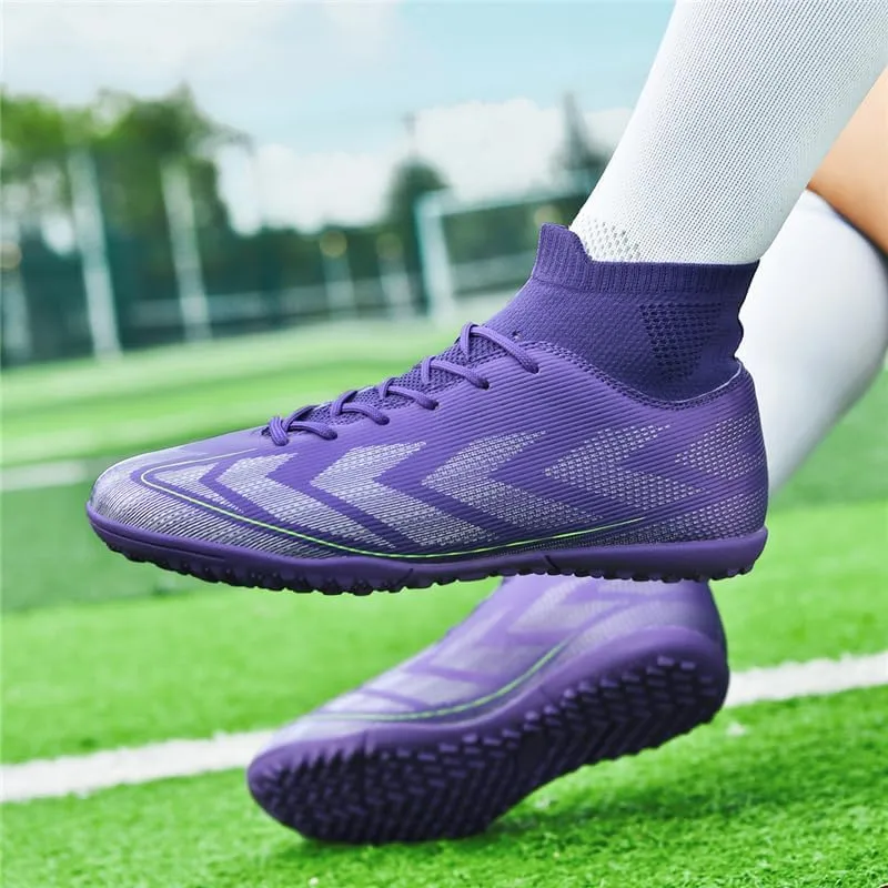 Men's Soccer Shoes Football Cleats High-Tops Lace-Up Non-Slip Spikes Indoor Outdoor TF Turf Futsal Running Sports Athletic Baseball Lacrosse Sneaker