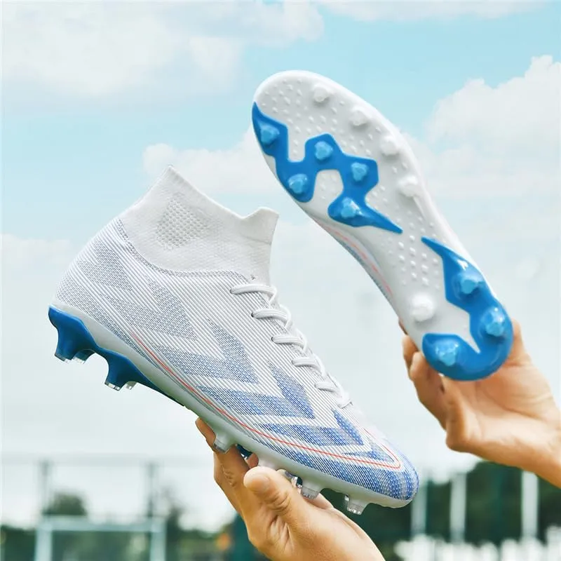 Men's Soccer Shoes Football Cleats High-Tops Lace-Up Non-Slip Spikes Indoor Outdoor TF Turf Futsal Running Sports Athletic Baseball Lacrosse Sneaker