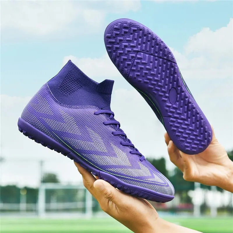 Men's Soccer Shoes Football Cleats High-Tops Lace-Up Non-Slip Spikes Indoor Outdoor TF Turf Futsal Running Sports Athletic Baseball Lacrosse Sneaker