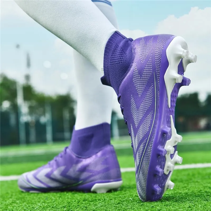 Men's Soccer Shoes Football Cleats High-Tops Lace-Up Non-Slip Spikes Indoor Outdoor TF Turf Futsal Running Sports Athletic Baseball Lacrosse Sneaker