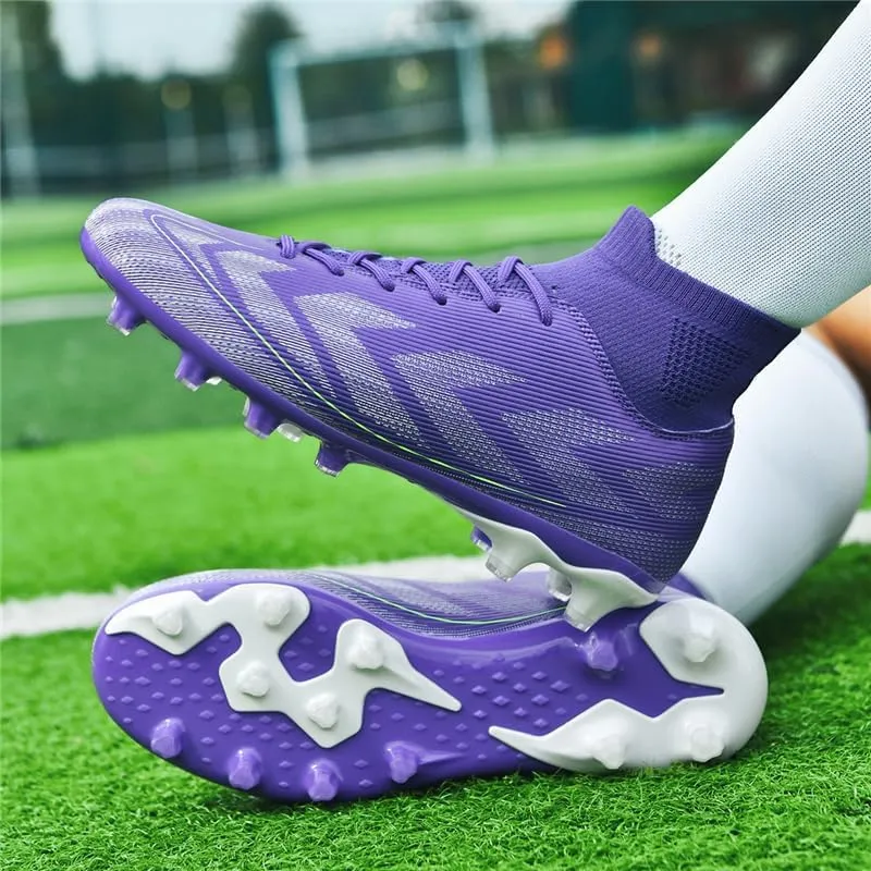Men's Soccer Shoes Football Cleats High-Tops Lace-Up Non-Slip Spikes Indoor Outdoor TF Turf Futsal Running Sports Athletic Baseball Lacrosse Sneaker