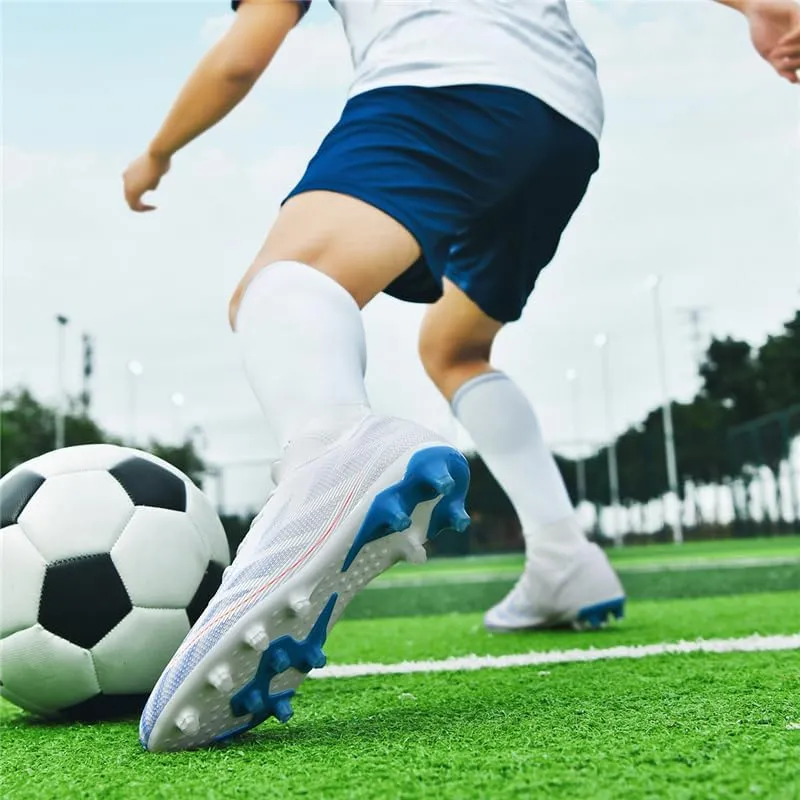 Men's Soccer Shoes Football Cleats High-Tops Lace-Up Non-Slip Spikes Indoor Outdoor TF Turf Futsal Running Sports Athletic Baseball Lacrosse Sneaker