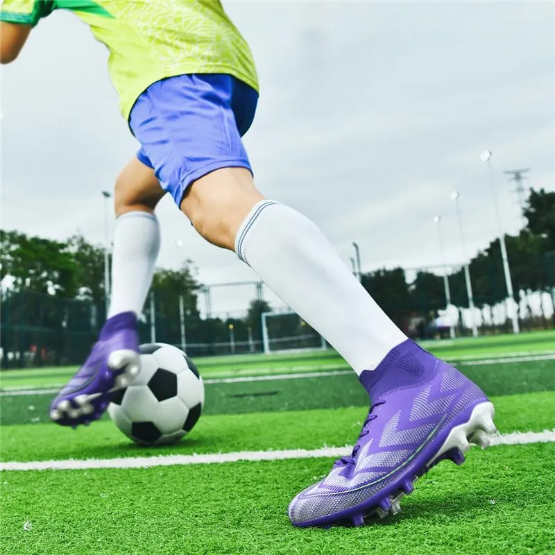 Men's Soccer Shoes Football Cleats High-Tops Lace-Up Non-Slip Spikes Indoor Outdoor TF Turf Futsal Running Sports Athletic Baseball Lacrosse Sneaker