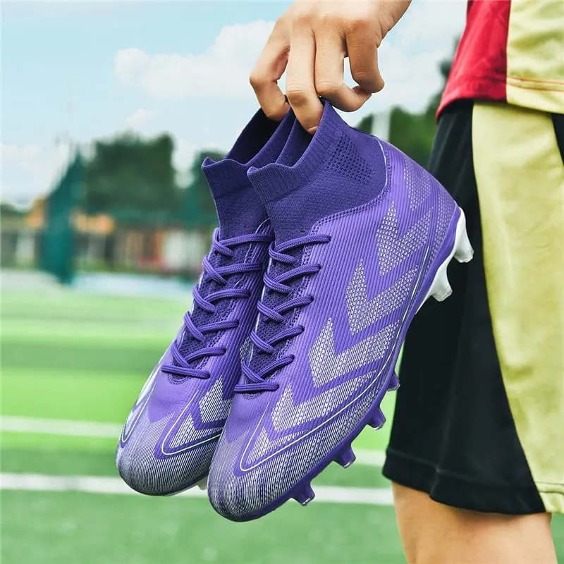 Men's Soccer Shoes Football Cleats High-Tops Lace-Up Non-Slip Spikes Indoor Outdoor TF Turf Futsal Running Sports Athletic Baseball Lacrosse Sneaker