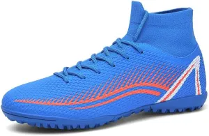 Men's Soccer Shoes Outdoor Turf Indoor Soccer Training Sneaker Professional High-Top Athletic Football Boots Breathable Cleats Lace-Up Non-Slip Spikes AG/FG Boots