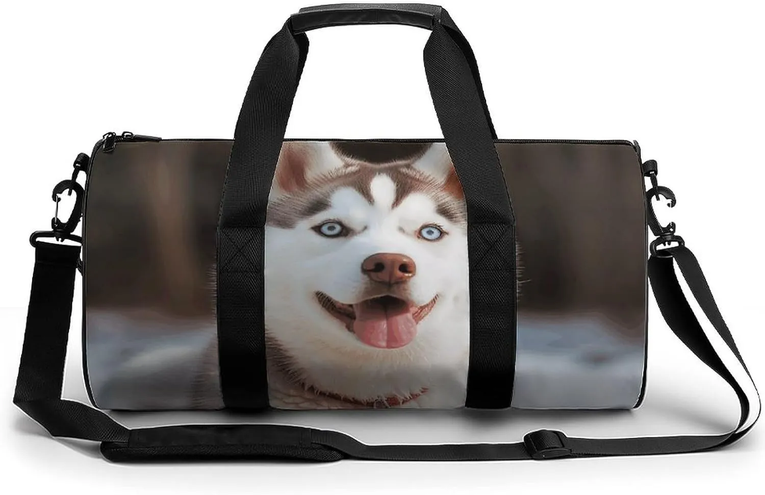 Mens Womens Gym Bag, Husky Piquant Dog Print Duffle Bags,travel Gym Duffle Bag,garment Duffle Bag,gym Bag with Shoe Compartment