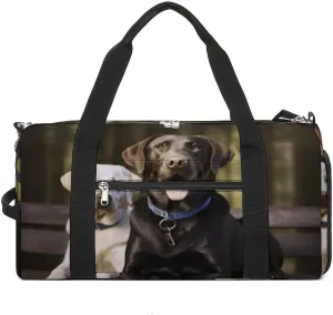 Mens Womens Gym Bag, Labrador Print Duffle Bags,travel Gym Duffle Bag,garment Duffle Bag,gym Bag with Shoe Compartment