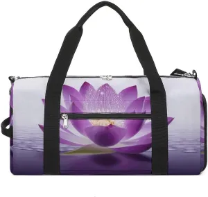 Mens Womens Gym Bag, Lotus Flower Purple Print Duffle Bags,travel Gym Duffle Bag,garment Duffle Bag,gym Bag with Shoe Compartment