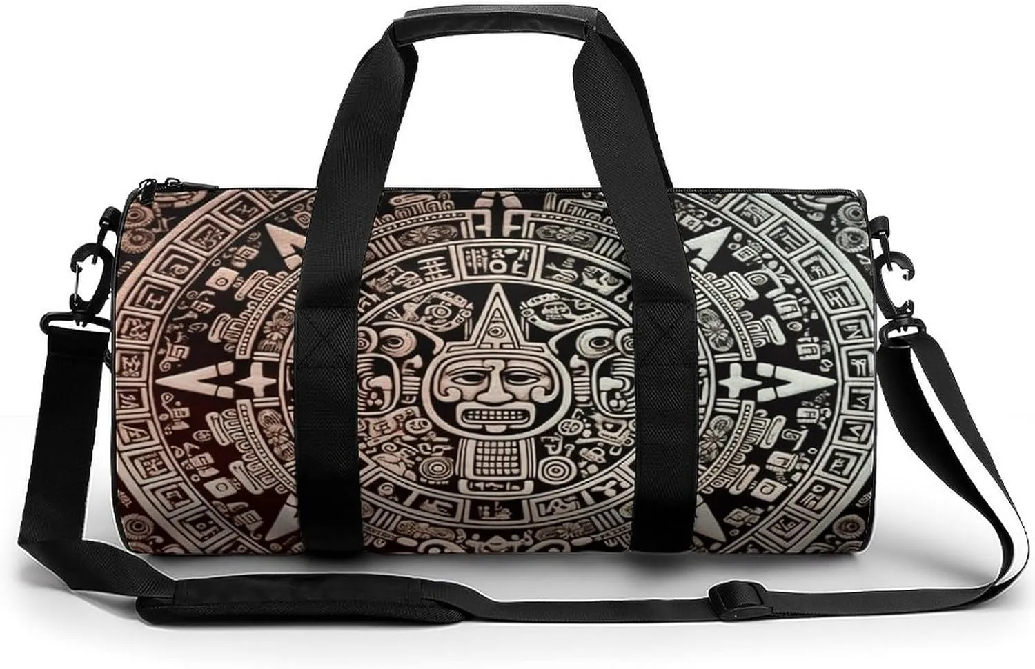 Mens Womens Gym Bag, Mayan Calendar End of The World Print Duffle Bags,travel Gym Duffle Bag,garment Duffle Bag,gym Bag with Shoe Compartment, 17.7in/9in/9in