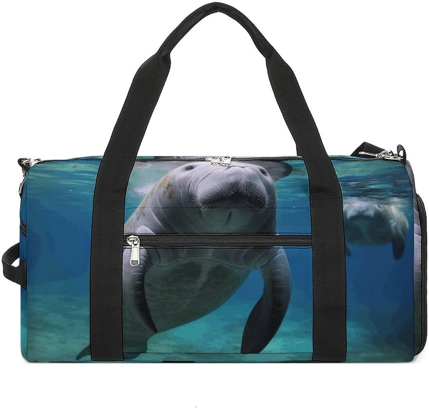 Mens Womens Gym Bag, Ocean Animal Manatee Print Duffle Bags,travel Gym Duffle Bag,garment Duffle Bag,gym Bag with Shoe Compartment