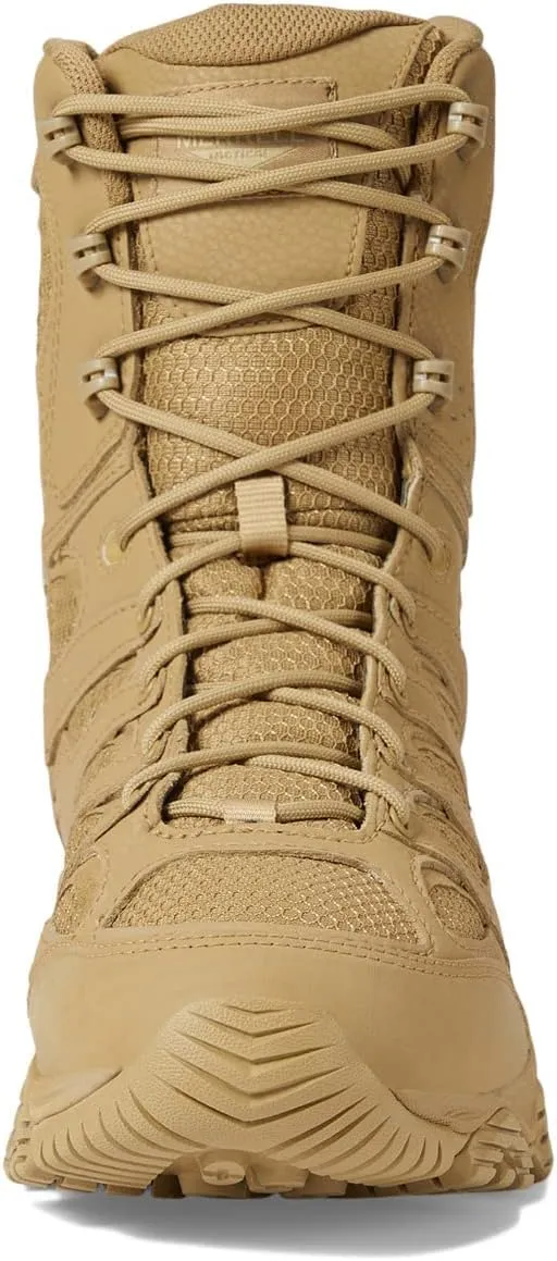 Merrell Men's Moab 3 8 Zip Tactical Waterproof Boots, Durable & Comfortable Coated Leather Combat Hiking Shoes