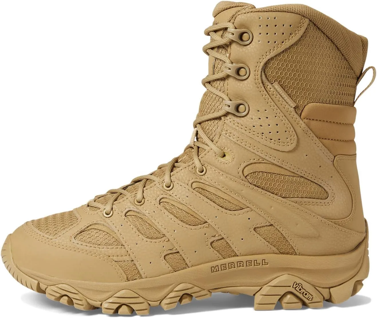 Merrell Men's Moab 3 8 Zip Tactical Waterproof Boots, Durable & Comfortable Coated Leather Combat Hiking Shoes