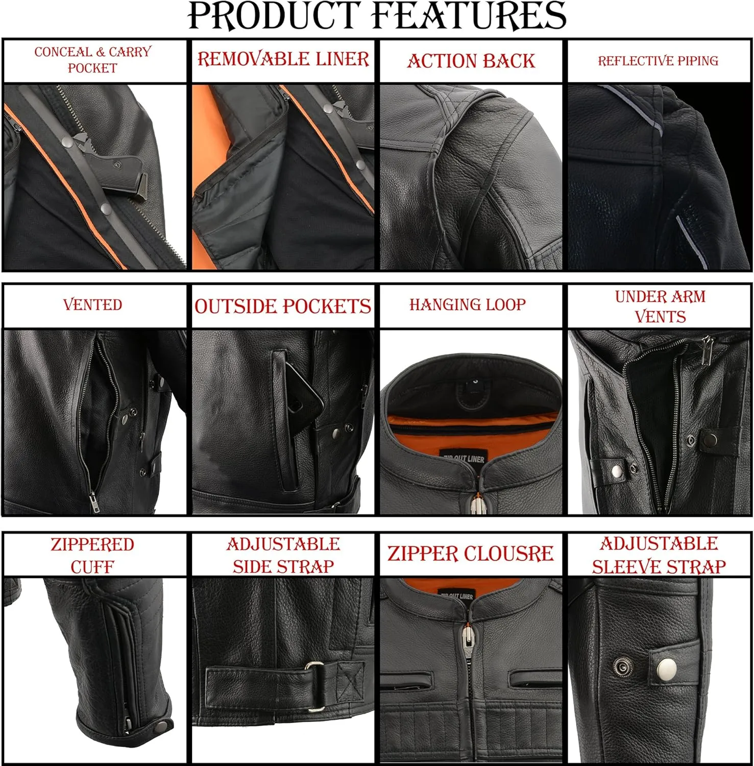 Milwaukee Leather Men's Black Cowhide Quilted Pattern Scooter Style Racing Jacket MLM1545 (XX-Large)