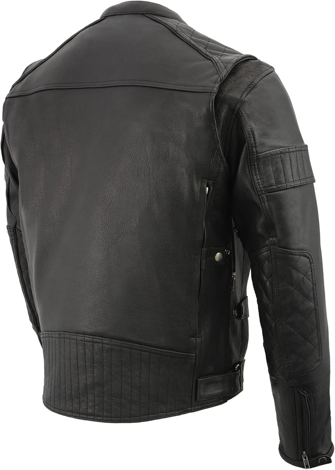 Milwaukee Leather Men's Black Cowhide Quilted Pattern Scooter Style Racing Jacket MLM1545 (XX-Large)