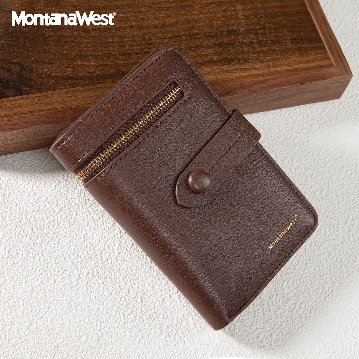 Montana West Rfid Wallet Bifold Women's Wallets Card Cases & Money Organizers Small Cash Wallet for Female Ladies Compact Zipper Pocket Wallet with Multi Card Slots