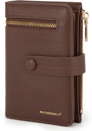 Montana West Rfid Wallet Bifold Women's Wallets Card Cases & Money Organizers Small Cash Wallet for Female Ladies Compact Zipper Pocket Wallet with Multi Card Slots