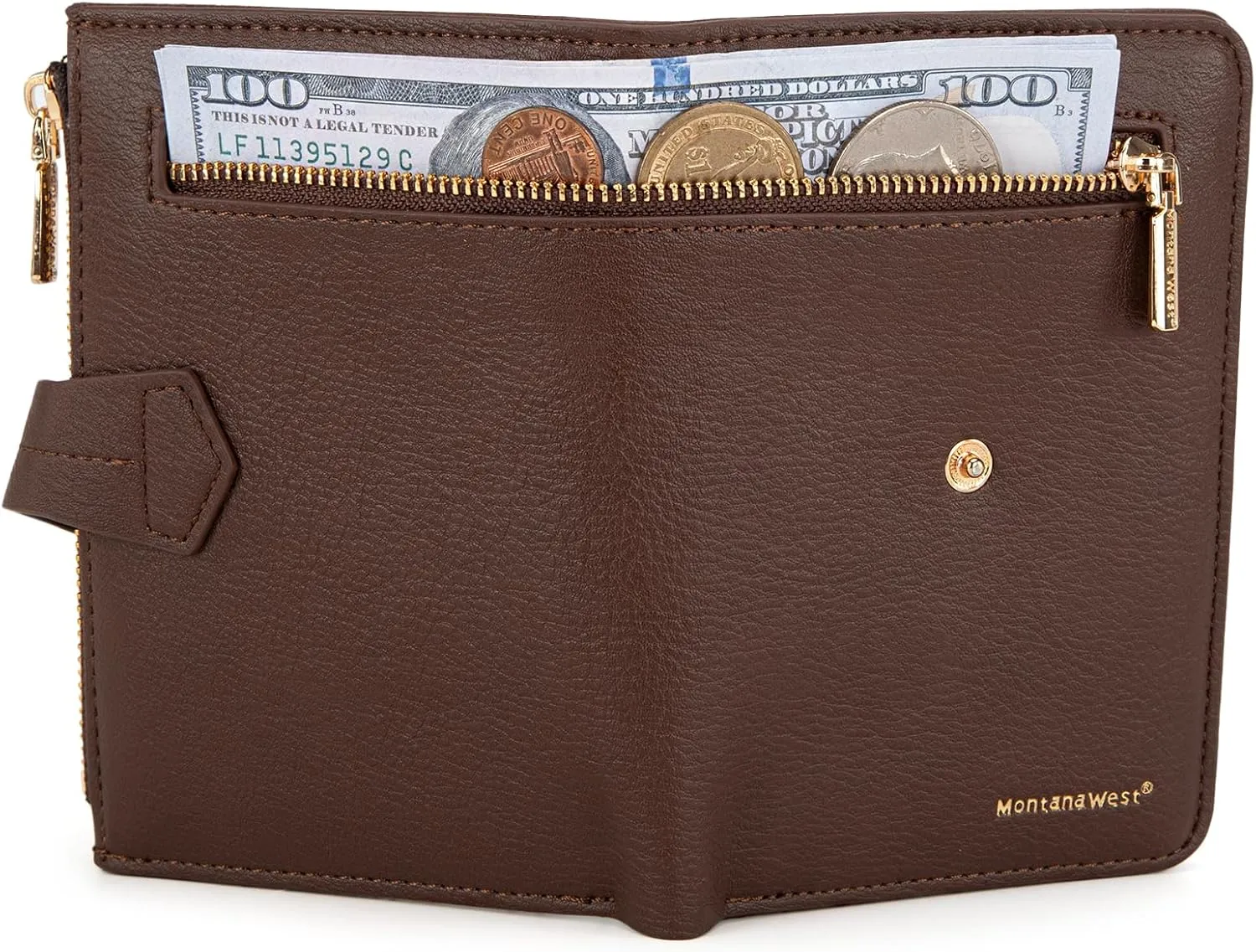 Montana West Rfid Wallet Bifold Women's Wallets Card Cases & Money Organizers Small Cash Wallet for Female Ladies Compact Zipper Pocket Wallet with Multi Card Slots