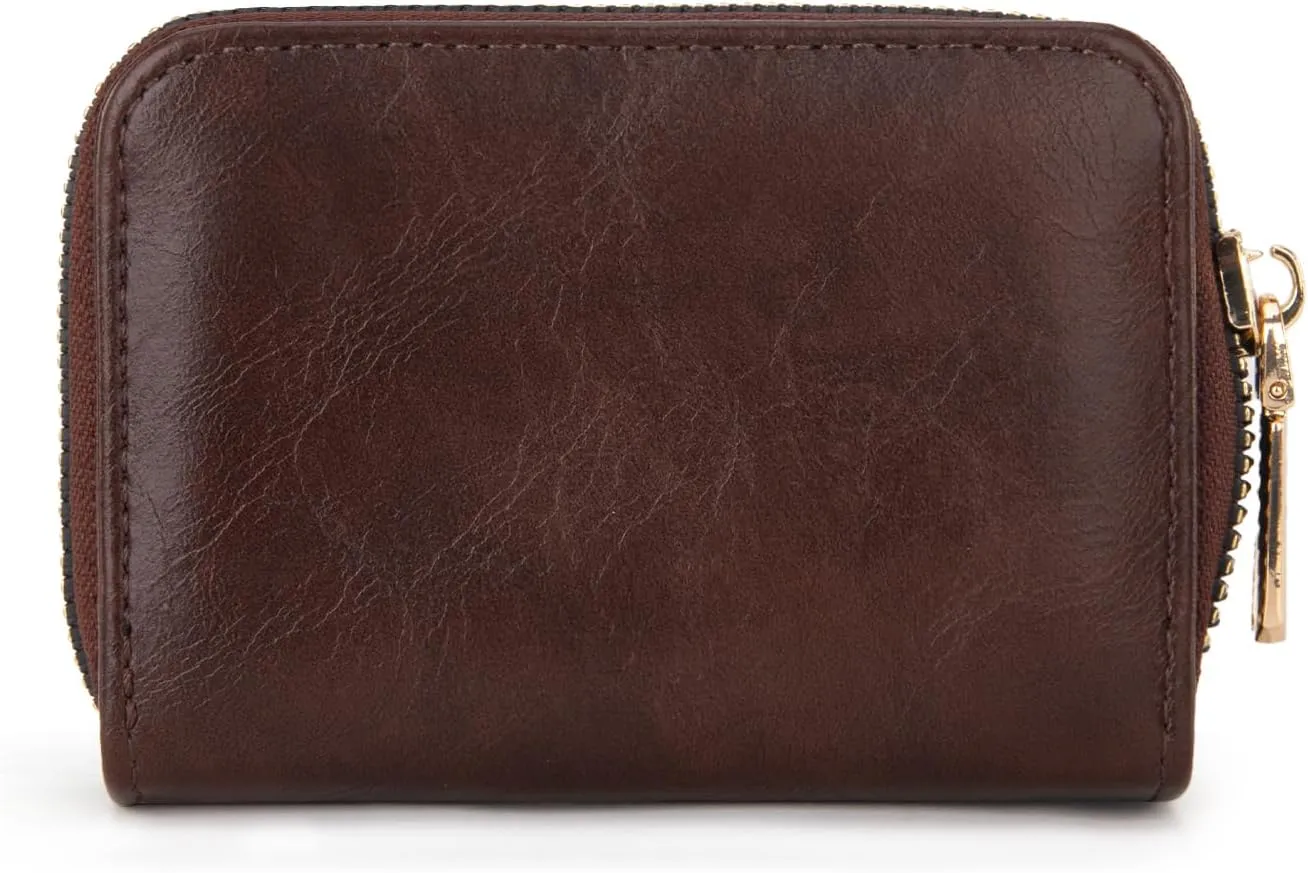 Montana West Small Credit Card Holder Compact RFID Card Wallet Slim Card Organizer Case with Zipper Gift Card Holder for Women Men