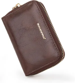 Montana West Small Credit Card Holder Compact RFID Card Wallet Slim Card Organizer Case with Zipper Gift Card Holder for Women Men