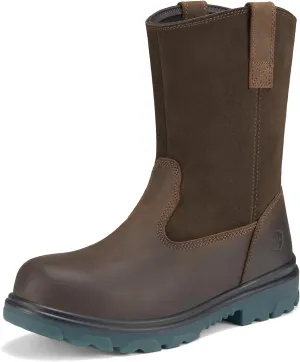 NINGO Steel Toe Work Boots for Men Women, Waterproof Wellington Work Boots, Pull On Safety Boot with Oil & Slip Resistant Puncture Proof Comfortable Full Grain Leather Boot for Construction Industrial Farming