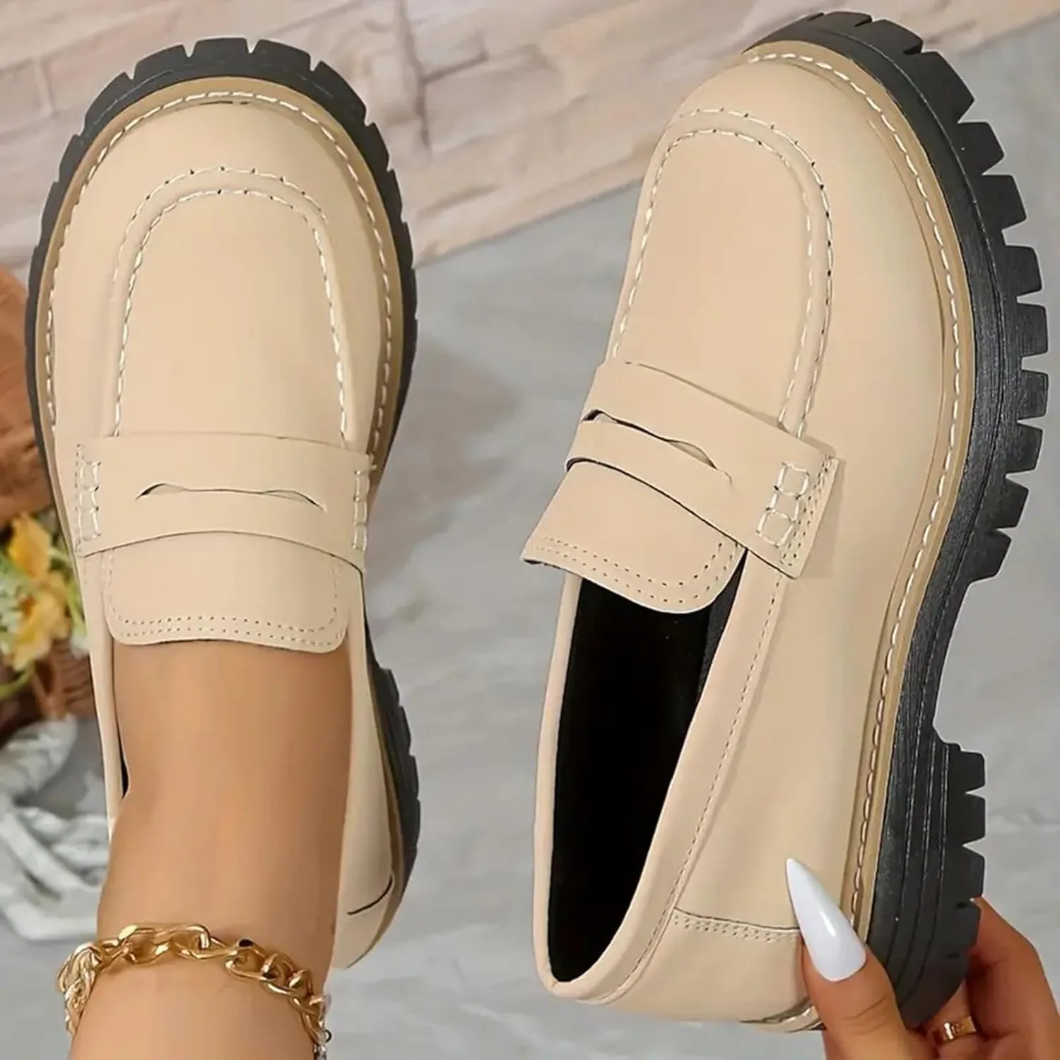 Orthoture-Orthopedic Platform Loafers Comfortable Casual Fashion with Buckle Shoes Womens Round Toe Flats Walking Shoes