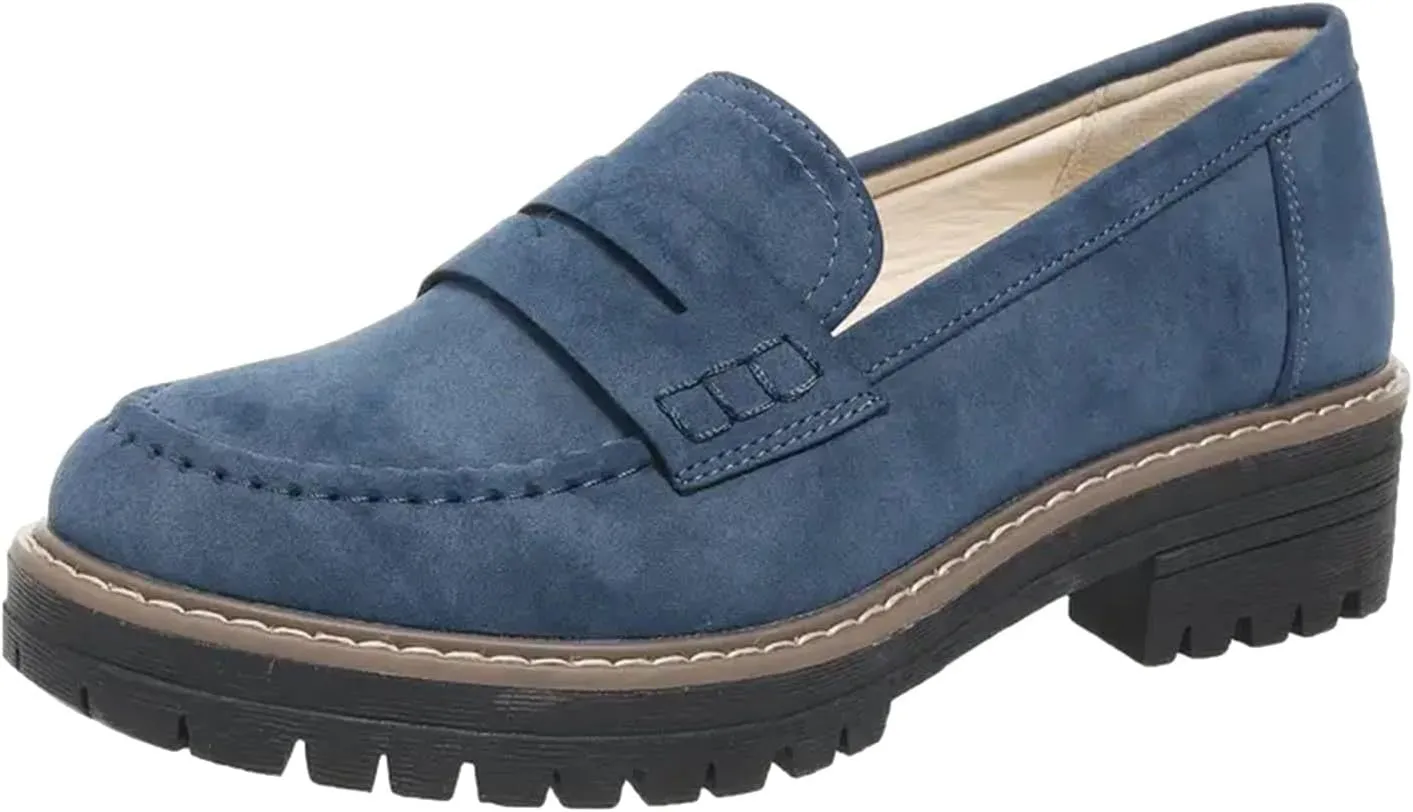 Orthoture-Orthopedic Platform Loafers Womens Round Retro Toe Comfortable Slip On Work Single Lug Sole Loafers